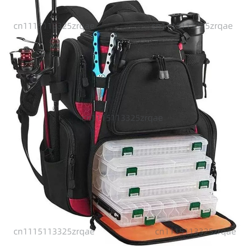Fishing Equipment Bag - Angelausrüstungs-Rucksack mit Großem Outdoor-Aufbewahrungsfach Angeltasche mit