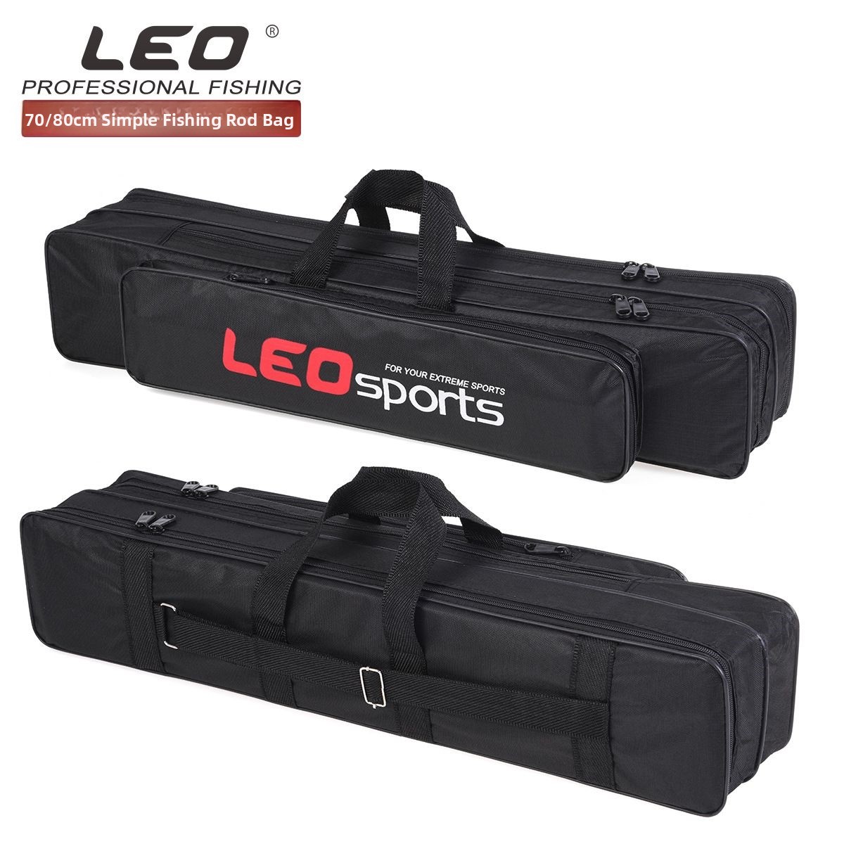 Fishing Equipment Brands - LeO Angelzubehör Doppelschichtige Angelruten-Tasche aus Stahldraht